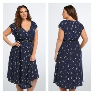 Torrid Navy Butterfly Print Dress